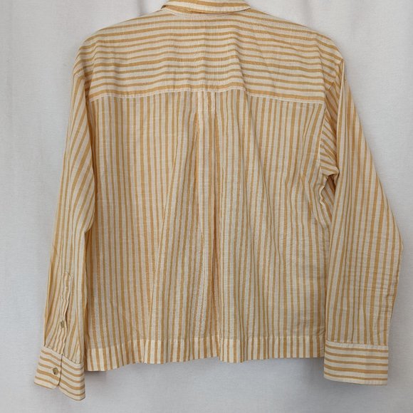 Madewell Workwear Yellow Striped Shirt Size Small - Picture 12 of 12